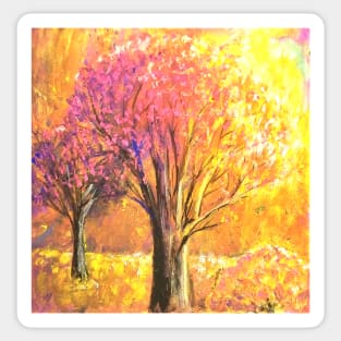 Trees in Surnrise Original Painting Sticker